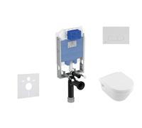 Ideal Standard ProSys - Conjunto de módulo de instalación en pared, taza y asiento Architectura, pulsador Oleas M1, DirectFlush, SoftClose, CeramicPlus, blanco ProSys80M SP119