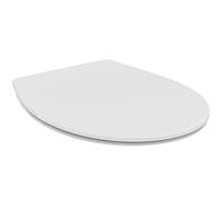 Ideal Standard Tirso Asiento de inodoro universal con mecanismo de cierre suave, Asiento de inodoro ovalado, resistente a los rayos UV y con capacidad de carga de hasta 150 kg - Blanco (365x445 mm)