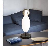 Ideallux Ideal Lux Lámpara de mesa LED Lumiere, cristal opal/gris, altura 50 cm