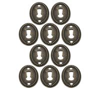 IDEANATEGRATE 50 Piezas Tapa Decorativa Ojo Cerradura Puerta del Armario, Inserto Ovalado Decorativo para Cerradura, Aleación de Zinc, 38x25mm, 27mm entre Ejes, para Cajones de Cómoda