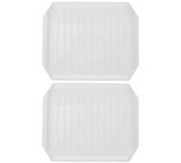 IDEANATEGRATE Bandeja para Hornear Tocino y Salchichas en Microondas de Plástico Blanco, Resistente al Calor, Apta para Lavavajillas, Pack de 2 Piezas para Cocina