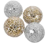 IDEANATEGRATE Bola Cristal Decorativa de Vidrio en 4 Piezas para Centros de Mesa, Bola Doméstica Moderna y Delicada Adecuado para Decoración de Cocina y Hogar