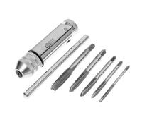 IDEANATEGRATE Llave de Mano Ajustable con Mango T para Roscar Llave Trinquete Robusta de Acero para Reparación y Fabricación de Maquinaria Incluye de Machos para Roscar