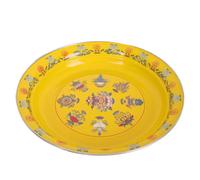 IDEANATEGRATE Plato de Ensalada Esmaltado Vintage de 30 Cm, Resistente al Calor Acabado Delicado y Diseño Atractivo para Reuniones Familiares y Año