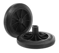 IDEANATEGRATE Ruedas de Repuesto 2 Piezas, Resistentes y Aptas para Contenedores de Residuos de 100l y 120l en Exteriores para Cubo de Basura de Plástico Negro