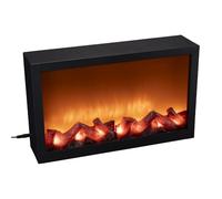 Ideen mit Herz Chimenea LED, eléctrica, sin calefacción, efecto de fuego realista, 41 x 10 x 25 cm, con función temporizador (6 horas encendido, 18 horas apagado)