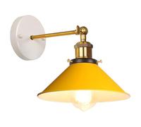 iDEGU Lámpara de Pared Interior E27 Aplique de Pared Industrial de Metal 22cm Tulipa Moderno Lámpara de Techo Ajustable Iluminación de Muro Aplique para Salón, Dormitorio, Pasillo, Cocina (Amarillo)