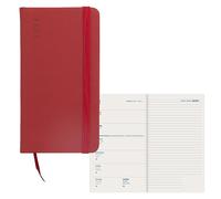 Idena 11072 - Agenda 2024, 80 x 150 mm, rojo oscuro, 192 páginas, 1 semana en 1 página, agenda, planificador semanal, cubierta suave al tacto