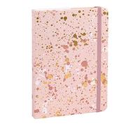 Idena 12250 - Cuaderno Sparkle Rose, cuadriculado, 14 x 20 cm, 192 páginas, 100 g/m², con bolsillo de ranura, cinta y cierre de goma, 1 unidad.