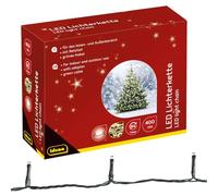 Idena 31123 - Cadena de luces LED con 400 LED en blanco cálido, con función de temporizador de 8 horas y transformador, uso en interiores y exteriores, como decoración para fiestas, navidad, bodas