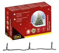 Idena 8325052 - Cadena de luces LED con 20 LEDs en blanco cálido, con función de temporizador de 8 horas y transformador, para uso en interiores y exteriores, para fiestas, navidad, decoración, bodas