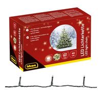 Idena 8325056 - Cadena de luces LED con 40 LEDs en blanco cálido, con función de temporizador de 8 horas y transformador, para interior y exterior, para fiestas, navidad, decoración, bodas