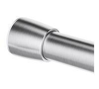 iDesign Barra de cortina de ducha 78570, barra tensora corta de acero inoxidable sin taladrar, moderna barra de cortina de ducha telescópica para baño y ducha, plata mate, 109 a 191 cm