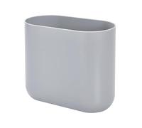 iDesign Basura para Cuarto, compacta Papelera plástico, Cubo para la gestión de residuos en el baño, Gris, 26,8 cm x 14,0 cm x 24,8 cm