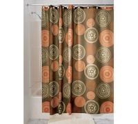 iDesign Bazaar Cortina de baño con motivo de medallones, Vistosa cortina de ducha con 12 ojales metálicos, Cortinas para bañera o ducha, 183 x 183 cm, Poliéster marrón