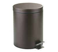 iDesign Bote para residuos, de acero, con pedal y balde interior, de 5 l, para cuarto de baño, cocina, oficina, Bronce