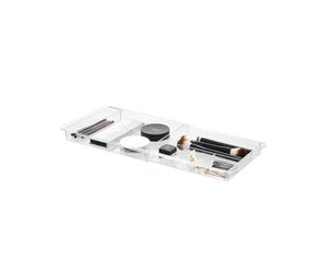 iDesign Clarity Organizador de maquillaje, separador de cajones extensible en plástico, caja organizadora adaptable, transparente