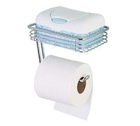 iDesign, Classico, Porta rollo de toallitas de papel con estante de almacenamiento, de pared, Cromo