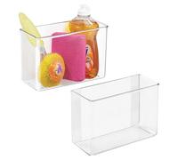 iDesign - Contenedor organizador adhesivo, para colgar sin daños para cocina, baño u oficina, juego de 2, transparente