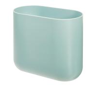 iDesign Cubo de basura para baño, papelera pequeña de plástico, bote de basura estrecho y sin tapa para baño, cocina y oficina, azul claro