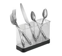 iDesign, Forma 2, Organizador de vajilla plana, Negro mate / Transparente
