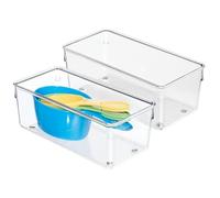 iDesign Linus, Organizador de cajones, para cocina, guarda utensilios, herramientas, adminículos, paquete de 2 unidades, 10,16 x 20,32 x 7,62 cm, Claro
