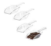 iDesign Medidor de cocina para un tercio de taza, cuchara medidora grande de plástico, juego de 4 cucharas medidoras para harina, especias y otros alimentos, transparente