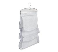 iDesign Organizador Armarios con 5 Bolsillos para Bolsos, Monederos, Plástico, Gris y Chrome, 40.5 x 7.5 x 33.8 cm