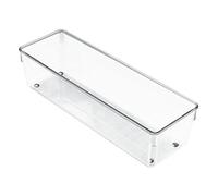 iDesign Organizador de cajones, cajón largo de plástico para baño o cocina, práctico organizador de cajones para maquillaje, accesorios de cocina y suministros de oficina, transparente