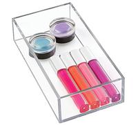 iDesign Organizador de maquillaje y cosméticos, organizador de cajones pequeño de plástico libre de BPA, caja apilable para baño, cocina y oficina, transparente