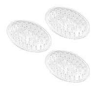 iDesign Portajabones para baño o cocina, jabonera pequeña de plástico con forma ovalada, juego de 3 jaboneras con diseño de picos, transparente