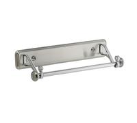 iDesign Portarrollos de cocina, elegante dispensador de papel de metal, portarrollos de pared para colocar 1 rollo de papel de cocina, plateado