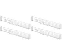 iDesign Separadores de cajones ajustables, organizador de cajones profundos de plástico, juego de 2 divisores de cajones para la cocina, transparente (Paquete de 2)