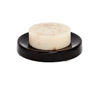 iDesign Soap Dish, Rounded Ceramic Soap Bar Holder with Non-Slip Feet, Practical Bathroom Accessory for Bathroom Washbasin or Kitchen Sink, Matte Black