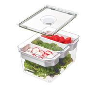 IDESIGN The Fresh Collection - Contenedor de almacenamiento grande y alto con 3 separadores móviles, 7.85 pulgadas de largo x 10.5 pulgadas de ancho x 6 pulgadas de alto, contenedor transparente