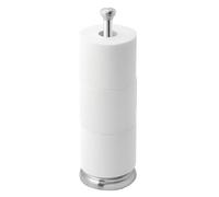 iDesign York Metal Soporte para rollos de papel higiénico, portarrollos de pie para baño de acero inoxidable, plateado