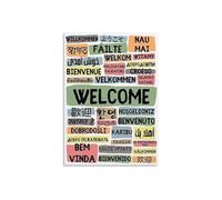 IDGTTLDF Global Welcome Sign Metal Sign Hello in Many Languages for Home Office Living Room Business Entrance Wall Decor 8 X 12 in