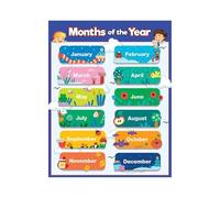 IDGTTLDF Months of the Year Poster for Kids - Colorful Educational Chart with Seasons for Preschool, Kindergarten, or Homeschool Wall Unframed,08x12inch(20x30cm)