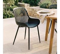 IDIMEX Juego de 4 sillas de jardín Verde, color negro, sillas de comedor modernas, robustas sillas para exteriores, ideal para comedor y zonas al aire libre, fácil de limpiar [carga máxima 150 kg]