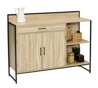 IDMarket - Aparador bajo de cocina 120 cm Detroit Plan de trabajo H.83 CM 2 puertas + cajón diseño industrial