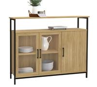 IDMarket - Aparador de 100 cm Detroit 2 puertas vitrina con armarios de diseño industrial