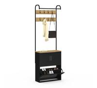IDMarket - Armario de entrada ESTER mueble zapatos 2 puertas de metal negro