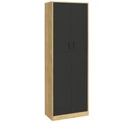 IDMarket - Armario de oficina 190 cm multifunción Maria Madera y Negro 2 puertas 4 estantes