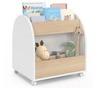 IDMarket - Biblioteca infantil Andreas sobre ruedas haya y blanco