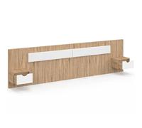 IDMarket - Cabecera colgante con consolas Santa para cama de 140, 160 y 180 cm de madera y blanco
