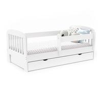 IDMarket - Cama infantil 80 x 160 cm Lilia con 1 cajón, somier y barreras