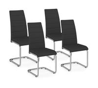 idmarket - Juego de 4 sillas Mia negras para comedor