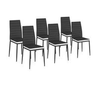 idmarket - - Juego de 6 sillas Romane negras diadema color blanco para comedor