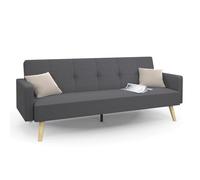 IDMarket Lars - Sofá-cama recto de 3 plazas, gris, escandinavo