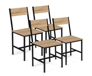 IDMarket - Lote de 4 sillas de cocina de diseño industrial DETROIT